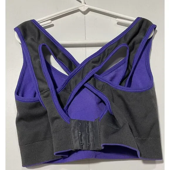 Victorias Secret sexy Sports bra Large Gray wireless Strappy Back Yoga Gym Sport - Picture 2 of 3